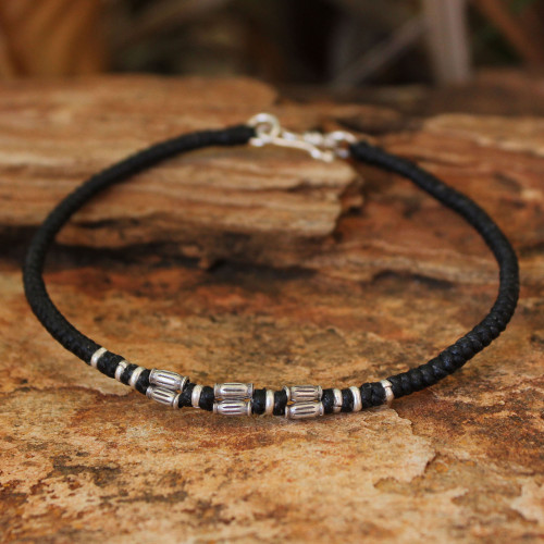 Hand Crafted Silver Braided Bracelet 'Hill Tribe Smile'