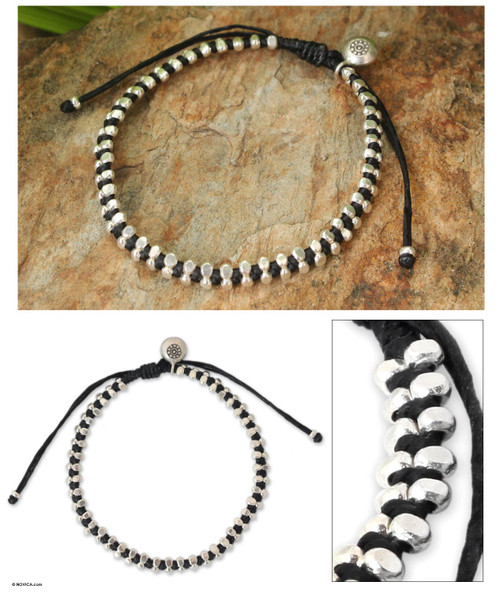 Silver beaded bracelet 'Hill Tribe Elite'