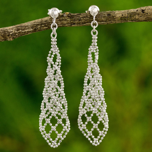 Fair Trade Sterling Silver Earrings 925 Artisan Jewelry 'Luminous Aurora'
