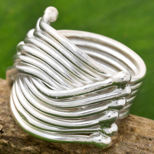 High Polish Karen Sterling Silver Ring Thailand 'Silver Hug'