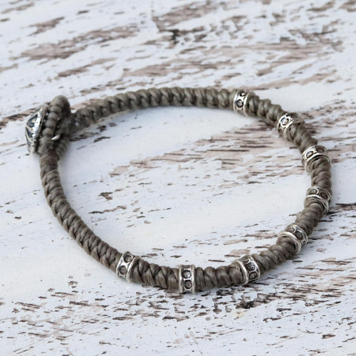Braided Wristband Bracelet with Karen Silver from Thailand 'Good Living'
