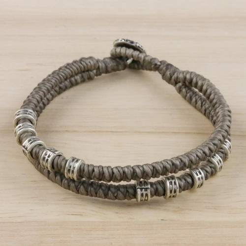 Double-Strand Wristband Bracelet with Karen Silver in Grey 'Living Together in Grey'