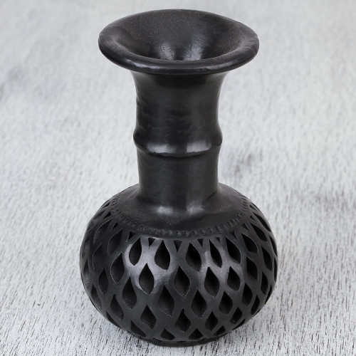 Oaxaca Barro Negro Decorative Ceramic Vase 'Oaxacan Style'
