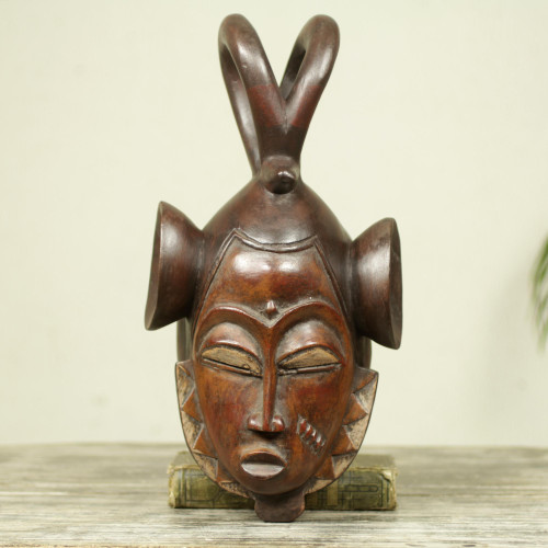 Ivoirian wood mask 'Scorpion Vigil'