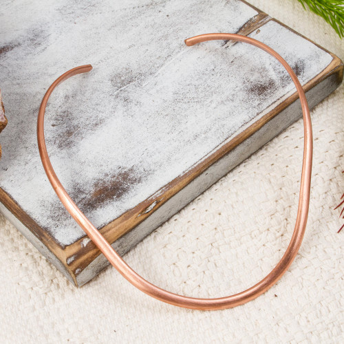 Handmade Copper Collar Necklace from Mexico 'Feminine Fantasy'