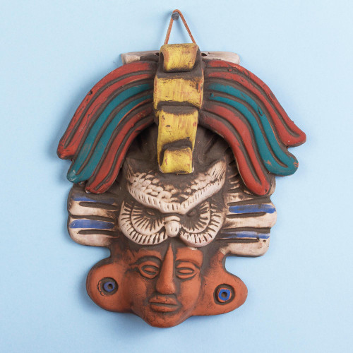 Ceramic Wall Mask of an Owl God from Mexico 'Owl God'