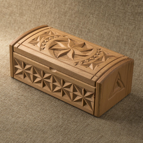 Hand Carved Beechwood Decorative Box 'Eternity Symbol' Hand Carved Beechwood Decorative Box 'Eternity Symbol'