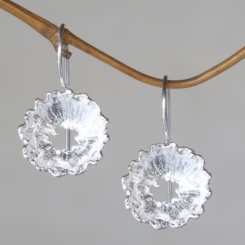 Flower Jewelry Sterling Silver Earrings Handmade in Bali 'Crown Anemone'