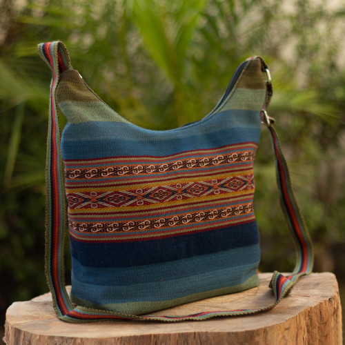 Hand Loomed Alpaca Shoulder Bag 'Cool Valleys'