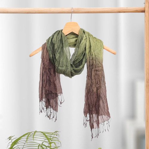 Hand Crafted Silk Scarf from Thailand 'Earth Day'