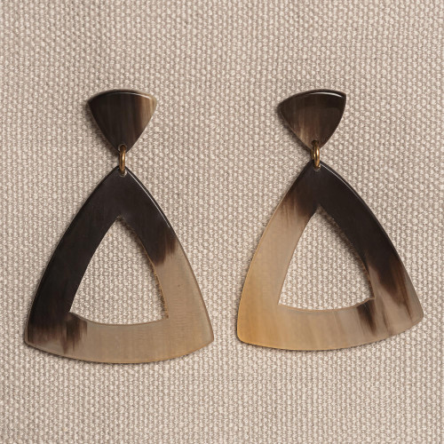 Artisan Crafted Horn Earrings 'Anita'