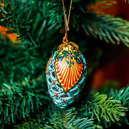 Hand-Painted Traditional Pinecone Ceramic Ornament 'Heaven's Pinecone'