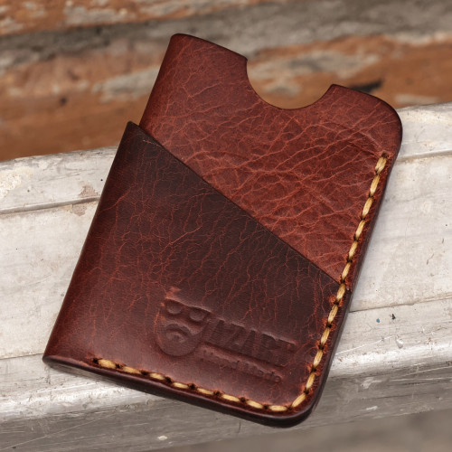 100 Chocolate Leather Card Holder Handcrafted in Armenia 'The Chocolate Wealth'