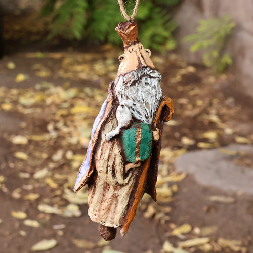 Hand-Painted Papier Mache Wise Pilgrim Ornament from Armenia 'A Wise Pilgrim'