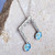 Beam Note-Shaped Blue Natural Flower Pendant Necklace 'Rhythm  Memories'