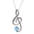 Treble Clef-Shaped Blue Natural Flower Pendant Necklace 'Music  Memories'