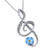 Treble Clef-Shaped Blue Natural Flower Pendant Necklace 'Music  Memories'