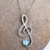 Treble Clef-Shaped Blue Natural Flower Pendant Necklace 'Music  Memories'