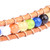 Multicolor Agate Beaded Choker Necklace with Leather Accents 'Summery Colors'
