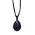 Adjustable Black Macrame Glass Pendant Necklace from Armenia 'Midnight Flair'