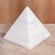 White Onyx Gemstone Pyramid Sculpture from Peru 'Protection'