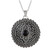 Sterling Silver Pendant Necklace with Black Onyx Stone 'Love in Shadows'