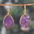 18k Gold-Plated Freeform Amethyst Dangle Earrings from India 'Twilight Rainfall'