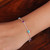 High-Polished Recon Turquoise Cabochon Station Bracelet 'Turquoise Saga'