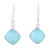 Faceted Aqua Chalcedony Dangle Earrings 'Sea Glass'