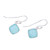 Faceted Aqua Chalcedony Dangle Earrings 'Sea Glass'