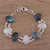 Link Bracelet with Rainbow Moonstone and Labradorite 'Moonlight and Mist'