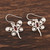 Butterfly-Themed Garnet Dangle Earrings from India 'Radiant Butterflies'