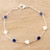 Sterling Silver and Blue Onyx Station Bracelet 'Blue Shine'