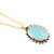Handmade Gold-Plated Chalcedony Pendant Necklace 'Aqua Bloom'