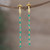 Handmade Gold-Plated Green Onyx Dangle Earrings 'Golden Torrent in Green'
