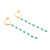 Handmade Gold-Plated Green Onyx Dangle Earrings 'Golden Torrent in Green'