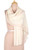 Ivory Wool Shawl with Stitch Pattern Woven in India 'Ivory Finesse'