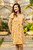 Beige Rayon Tunic-Style Dress with Floral Print and Buttons 'Blooming Spring'