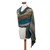 Handloomed Women's Rayon Chenille Patterned Shawl 'Ocean Muse'