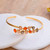 Gold-Plated Cuff Bracelet with Smoky Quartz Rose Quartz Onyx 'Glorious Glam'