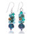 Blue-Green Gemstone Cluster Dangle Earrings 'Aurora Borealis'