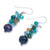 Blue-Green Gemstone Cluster Dangle Earrings 'Aurora Borealis'