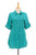 Button-Up Cotton Gauze Shirt from Thailand 'Sea Green Pintucks'
