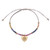 Sapphire Macrame Bracelet with Gold-Plated Om Symbol Pendant 'Heart Om'