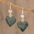 Heart Shaped Jade Dangle Earrings from Central America 'Love Immemorial'