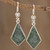 Jade Earrings with Sterling Silver Settings from Guatemala 'Jungle Pyramids'