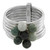 Green and Black Jade Gem Ring in 925 Silver 'My Daily Blessings'