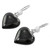 Black Heart Shaped Jade Silver Dangle Earrings Guatemala 'Mayan Heart in Black'