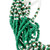 Hand Beaded Long Torsade Necklace in Green 'Kelly Green and White Harmony'