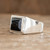 Men's Black Jade Single Stone Ring from Guatemala 'Mayan Energy in Black'